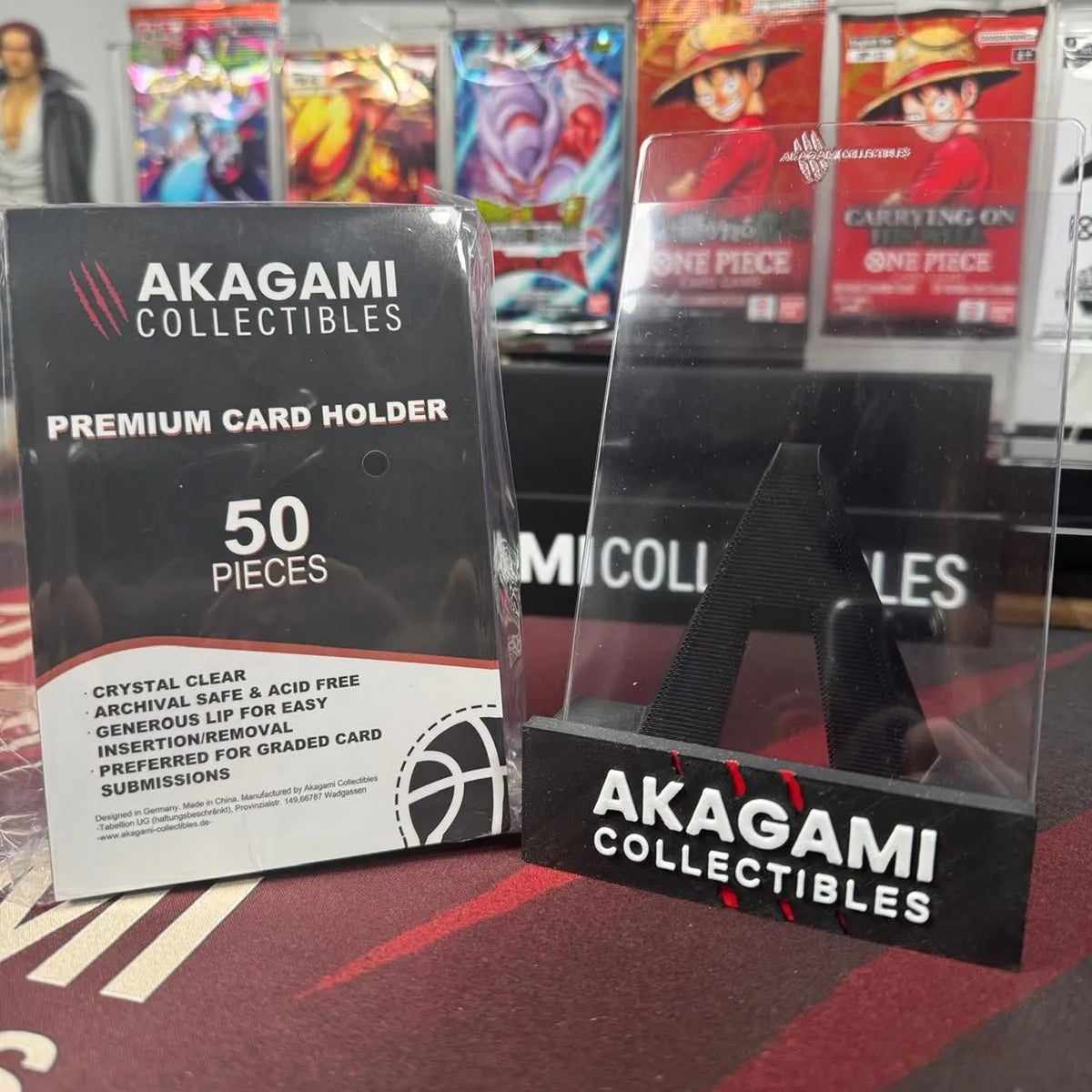Akagami Collectibles Premium Card Holder im Stream-Setup