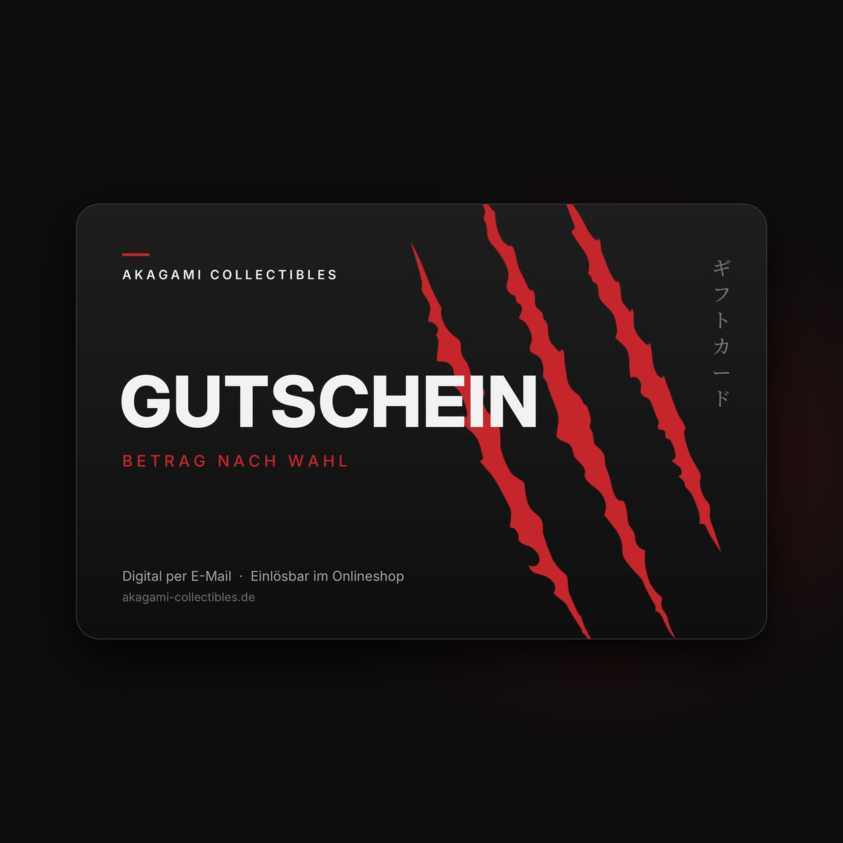 Akagami Collectibles Geschenkgutschein – digitale Geschenkkarte mit Betrag nach Wahl