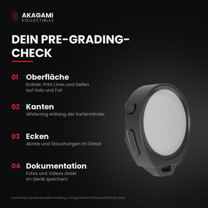 Pre-Grading-Check mit dem Karten-Mikroskop Akagami Card Scope: Oberfläche, Kanten, Ecken, Dokumentation